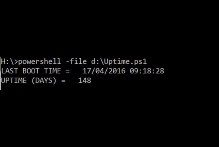 PowerShell Uptime Snippet