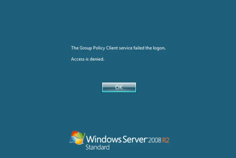 The Group Policy Client service failed the Logon - Access is denied
