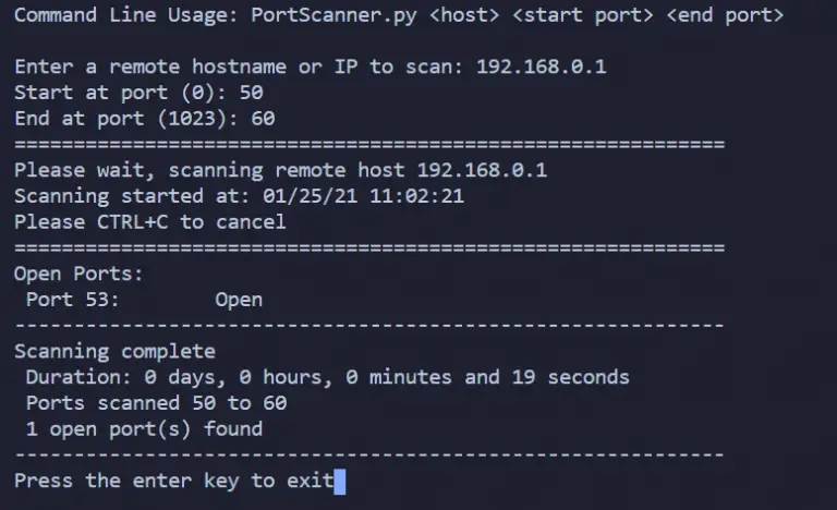 Python Port Scanner